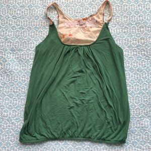 Ecote Embroidered Tank w Elastic Hem Sz S